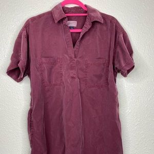 Burgundy Shirt Dress